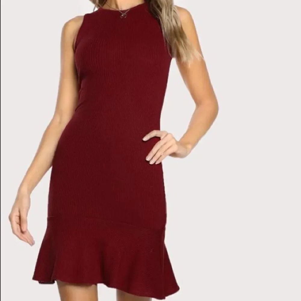 ✨ Frill Hem Rib Knit Tank Dress✨